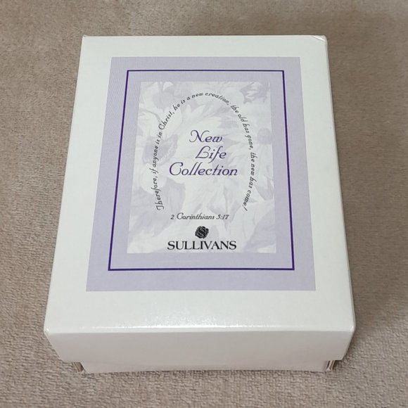 Sullivans Crystal Egg Paperweight New Life Collection Poland 2 Cor 5:17 With Box - Picture 10 of 12
